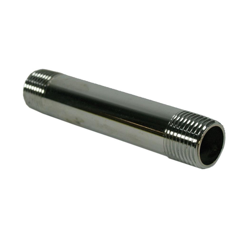 Jones Stephens N16550 1/2" x 5-1/2" Chrome Plated Brass Pipe Nipple