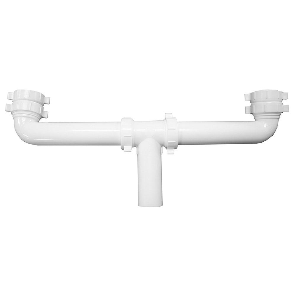 Jones Stephens P37005 1-1/2" White Plastic Direct Connection Center Outlet Waste