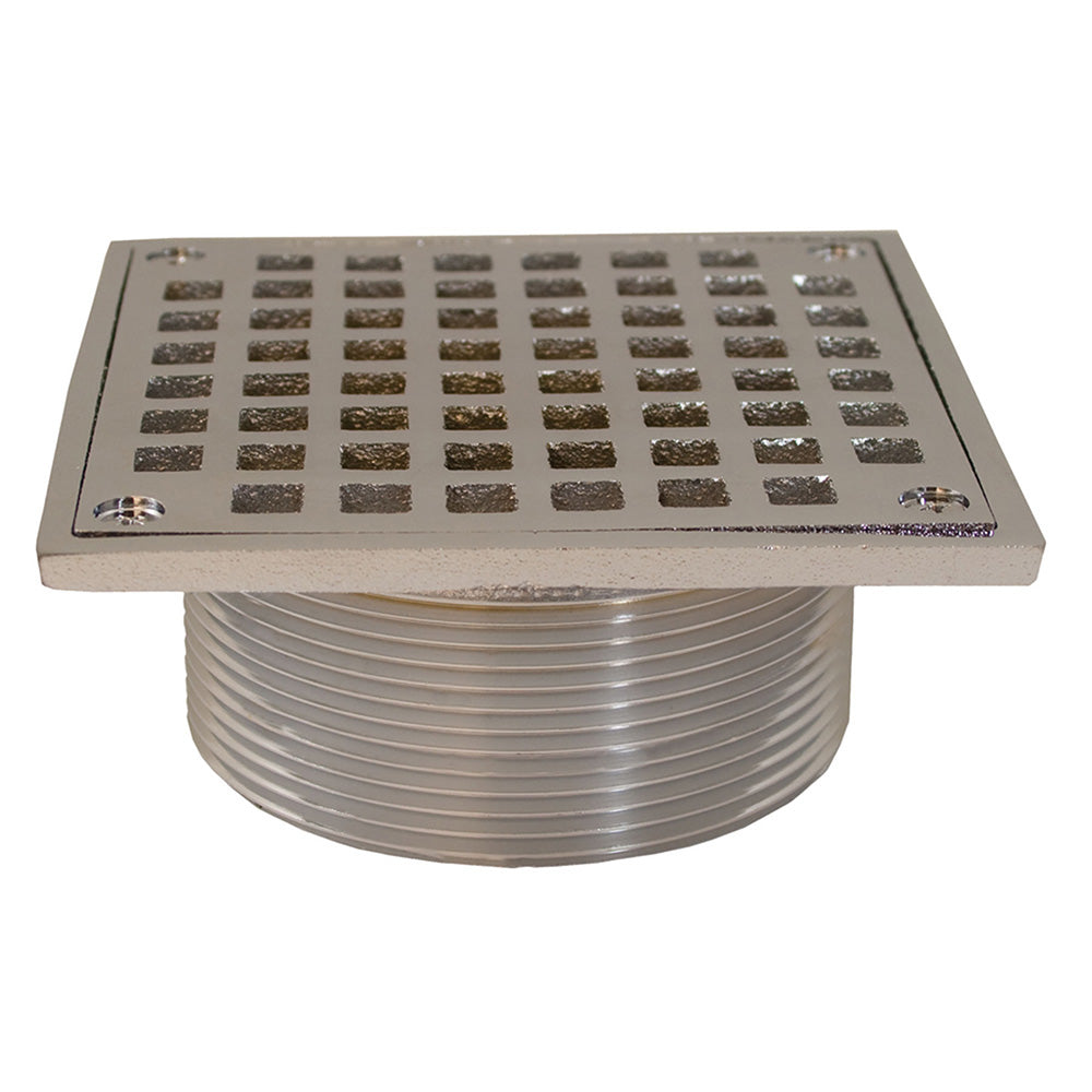 Jones Stephens D60954 3-1/2" IPS Metal Spud with 5" Chrome Plated Square Strainer