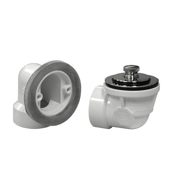 Jones Stephens B07077 Chrome Plated Two-Hole Rough-In Bath Waste Kit with Friction Lift Drain, PVC