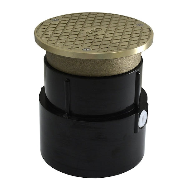 Jones Stephens C59067 4" ABS Over Pipe Fit Base Cleanout with 3-1/2" Metal Spud and 5" Nickel Bronze Cover