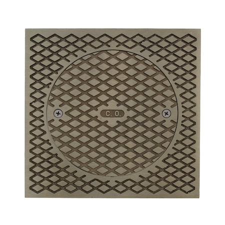 Jones Stephens C60531 7" Square Nickel Bronze Cleanout Top with C60503 Cover and Screws