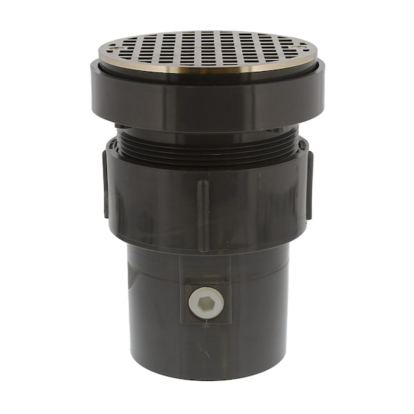 Jones Stephens D50486 3" x 4" LevelBest® Complete Pipe Fit Drain System with 3-1/2" Plastic Spud and 5" Nickel Bronze Strainer