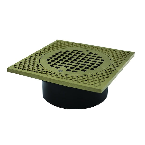 Jones Stephens D54334 4" General Purpose ABS Drain with 7" Nickel Bronze Square Strainer