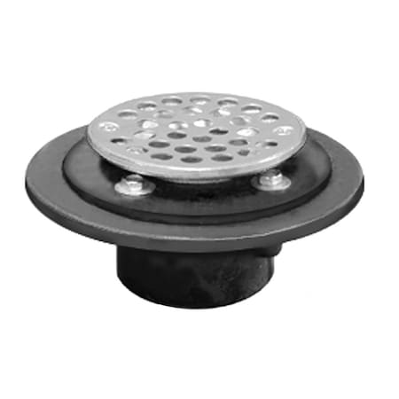 Jones Stephens D60100 2" Shower and Floor Drain 2" Inside Caulk 6-1/2" Pan SS Strainer