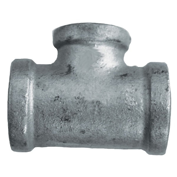 Jones Stephens G4600117 3/4" x 1/2" x 3/4" Galvanized Iron Reducing Tee, Banded