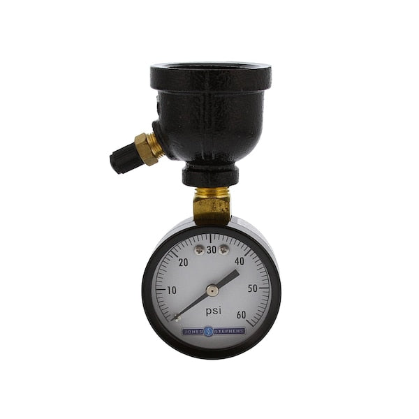 Jones Stephens G67060 2" 60 psi Gas Test Gauge Assembly, Bell Style with 1" Connection