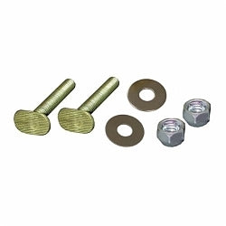 Jones Stephens C02011 50 Pairs of 1/4" x 2-1/4" Brass Plated Closet Bolts with Zinc Plated Round Washers and Acorn Nuts, Bagged in Pairs