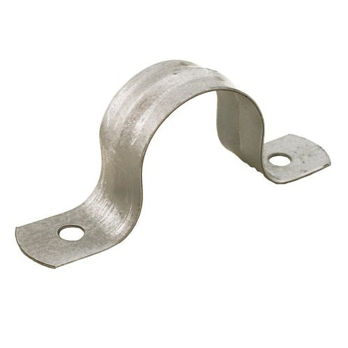 Jones Stephens H13150 1-1/2" IPS Pipe Strap, Two-Hole, Galvanized, Carton of 25