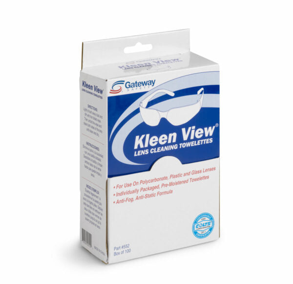 Gateway Safety 552 Kleen View Lens Cleaning Solution & Towelettes - Anti-Fog, Anti-Static Eyewear Cleaner