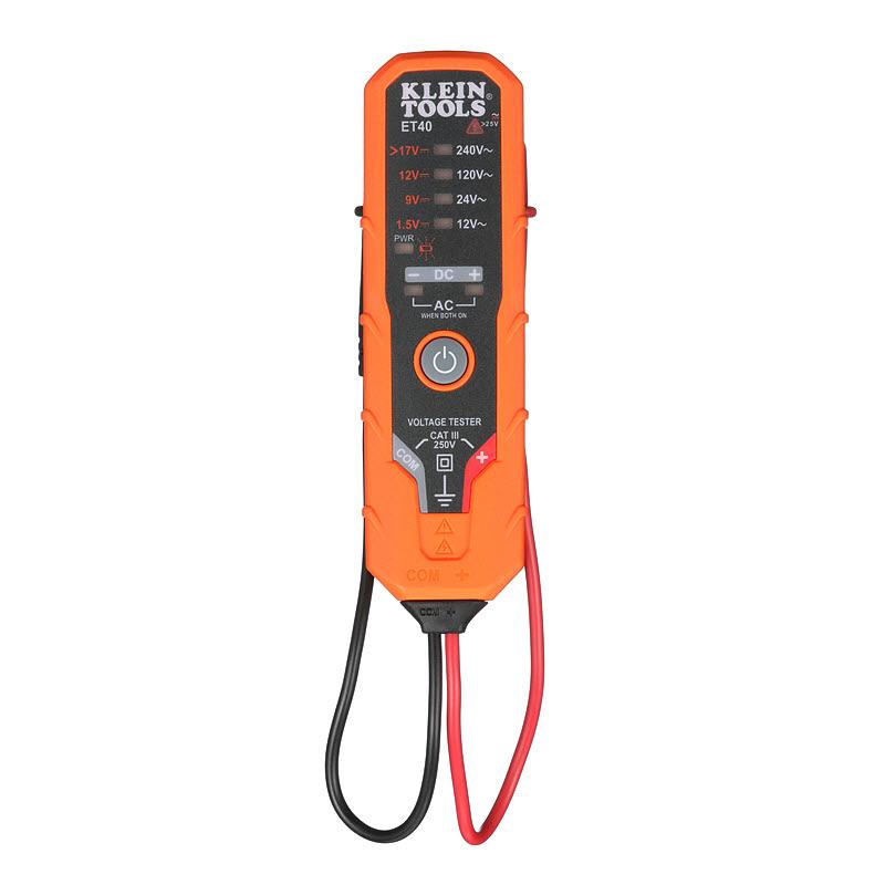 Klein Tools ET40 Digital AC/DC Voltage Tester 12 to 240V AC, 1.5 to 24V DC