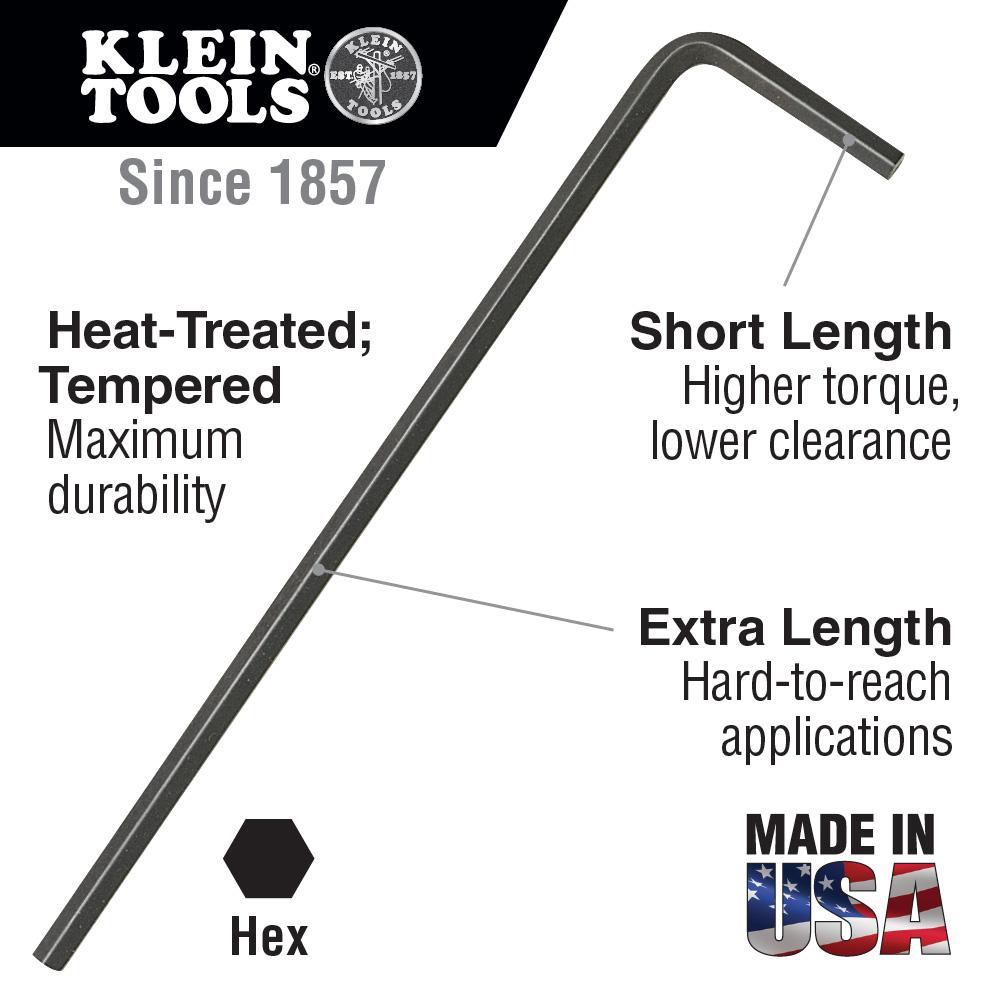 Klein Tools LLM4 Long-Arm Hex Key, 4 mm