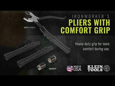 Klein Tools M2017CSTA Slim-Head Ironworker's Pliers Comfort Grip, Aggressive Knurl, 9-Inch