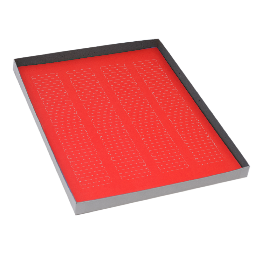 Globe Scientific LCS-38X6R Label Sheets Cryo 38x6mm for Microplates 20 Sheets 156 Labels per Sheet Red