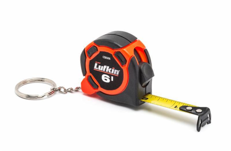 Lufkin CS8506 1/2" x 6' Mini Yellow Clad Keychain Tape Measure - Fishbowl