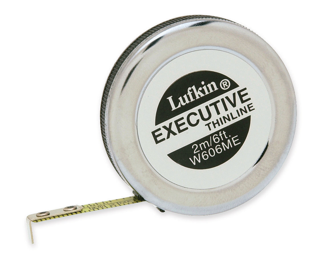 Lufkin W606 1/4" x 6' Executive® Thinline Yellow Clad Pocket Tape Measure