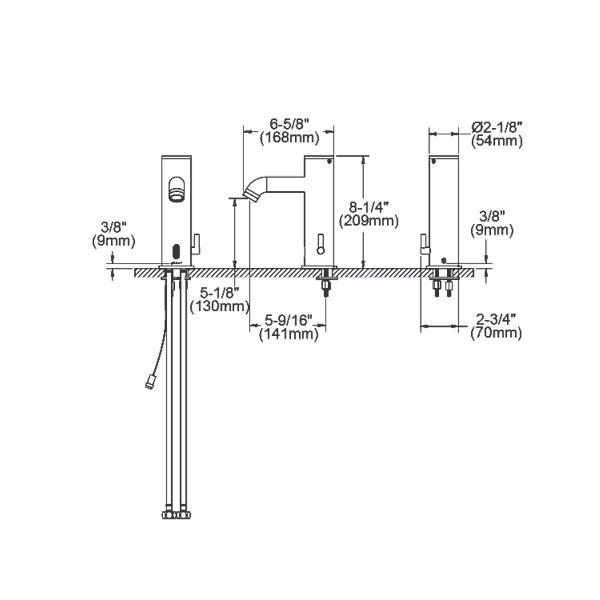 Elkay LKB738C Commercial Electronic Lavatory Battery Powered Deck Mount Faucet with Cast Fixed Spout Chrome