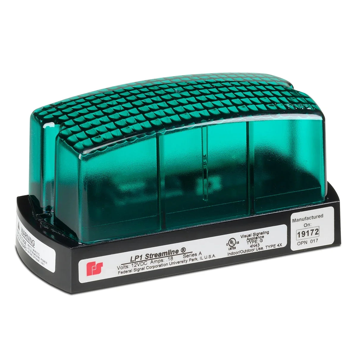 Federal Signal LP1-024G StreamLine® Low Profile Mini Strobes, Green