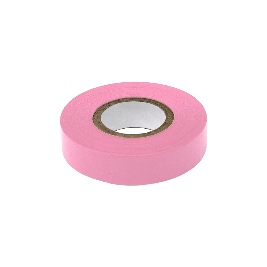 Globe Scientific LT-05X500P Labeling Tape 1/2" x 500" per Roll 6 Rolls/Box Pink