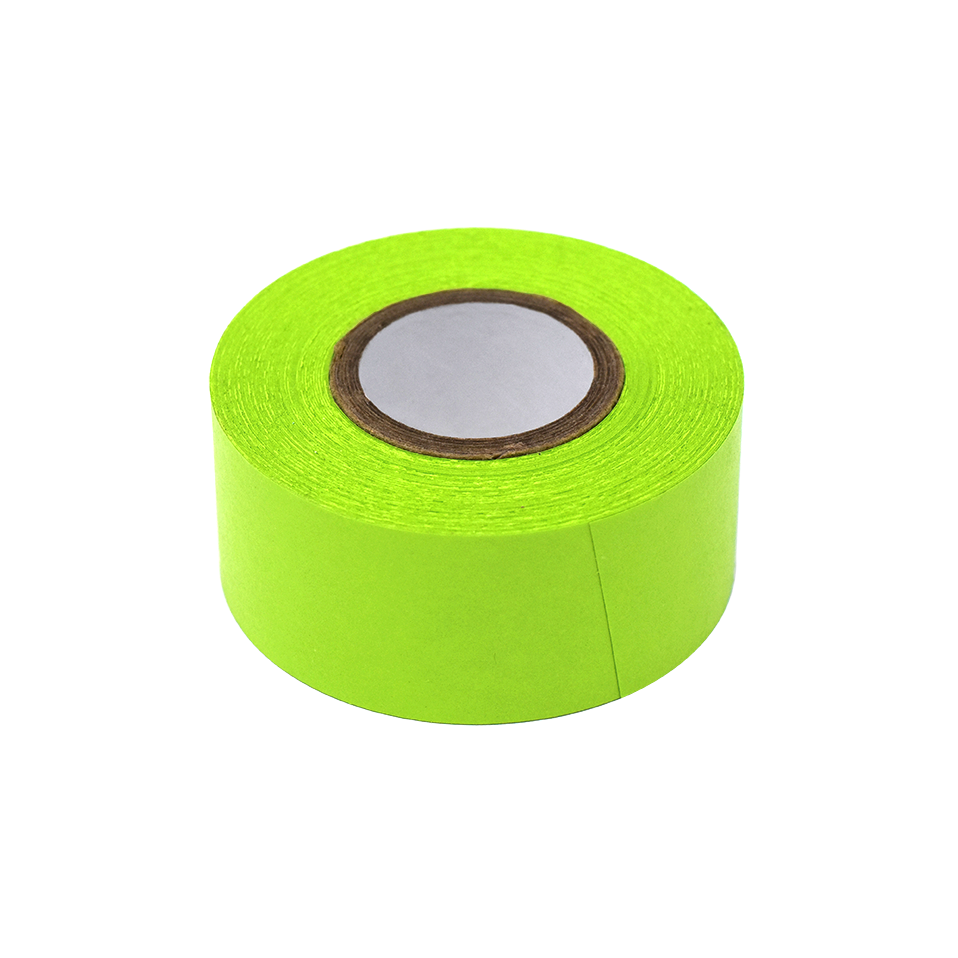 Globe Scientific LT-1X500CH Labeling Tape 1" x 500" per Roll 3 Rolls/Box Chartreuse