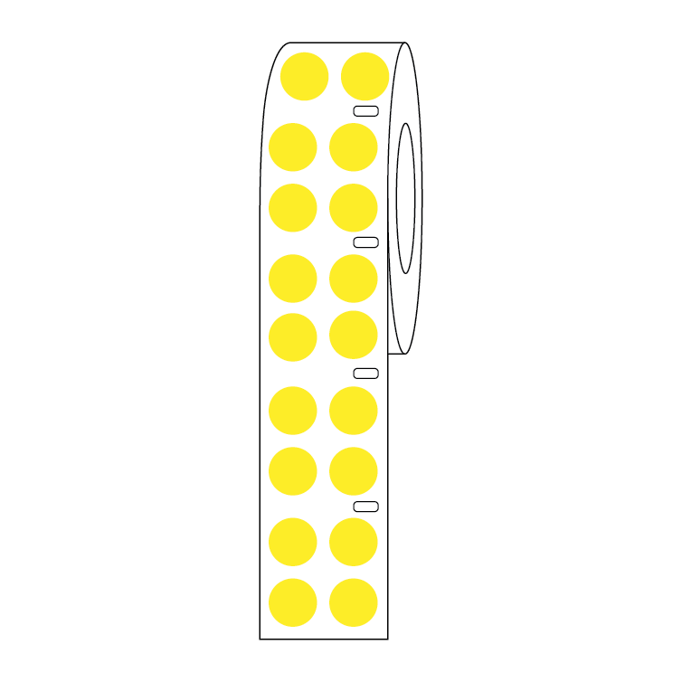 Globe Scientific LTC-13Y Label Roll Cryo Direct Thermal 13mm Dots for 2.0mL Tubes Yellow