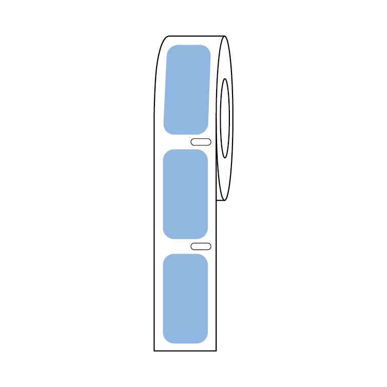Globe Scientific LTC-27X13B Label Roll Cryo Direct Thermal 27x13mm for Cryogenic Vials Blue