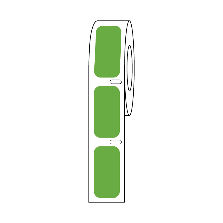Globe Scientific LTC-27X13G Label Roll Cryo Direct Thermal 27x13mm for Cryogenic Vials Green