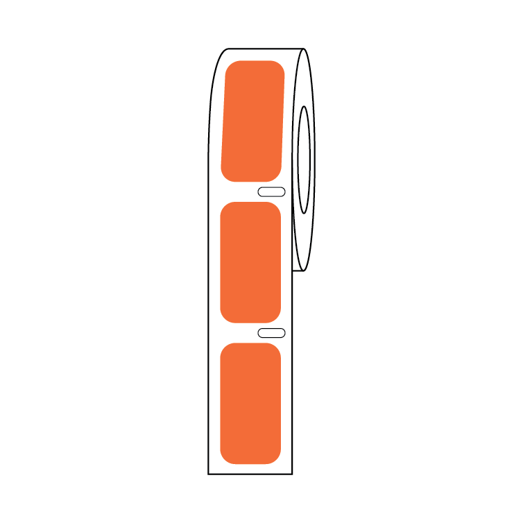 Globe Scientific LTC-27X13N Label Roll Cryo Direct Thermal 27x13mm for Cryogenic Vials Orange