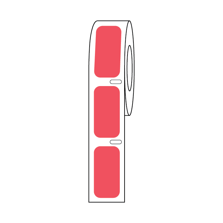 Globe Scientific LTC-27X13R Label Roll Cryo Direct Thermal 27x13mm for Cryogenic Vials Red