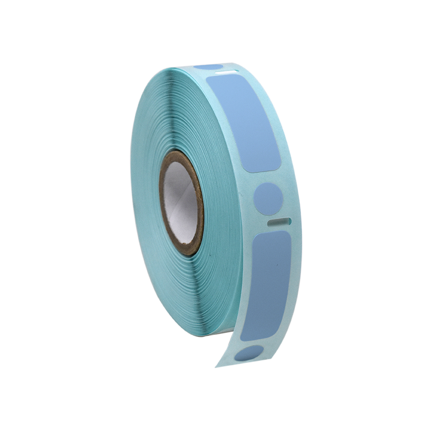 Globe Scientific LTC-38X13-95B Label/Dot Combo Roll Cryo Direct Thermal 38x13mm & 9.5mm Dot for 2.0mL Tubes Blue