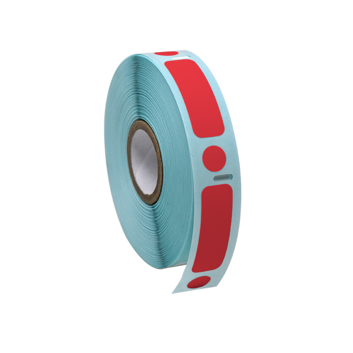 Globe Scientific LTC-24X13-95R Label/Dot Combo Roll Cryo Direct Thermal 24x13mm & 9.5mm Dot for 1.5mL Tubes Red