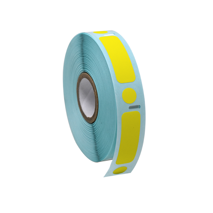 Globe Scientific LTC-33X13-95Y Label/Dot Combo Roll Cryo Direct Thermal 33x13mm & 9.5mm Dot for 2.0mL Tubes Yellow