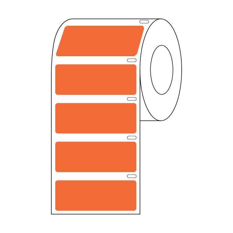 Globe Scientific LTC-51X19N Label Roll Cryo Direct Thermal 51x19mm for Large Tubes Racks and Boxes Orange