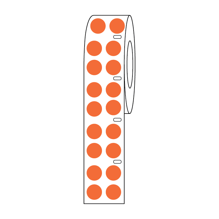 Globe Scientific LTC-95N Label Roll Cryo Direct Thermal 9.5mm Dots for 1.5mL Tubes Orange