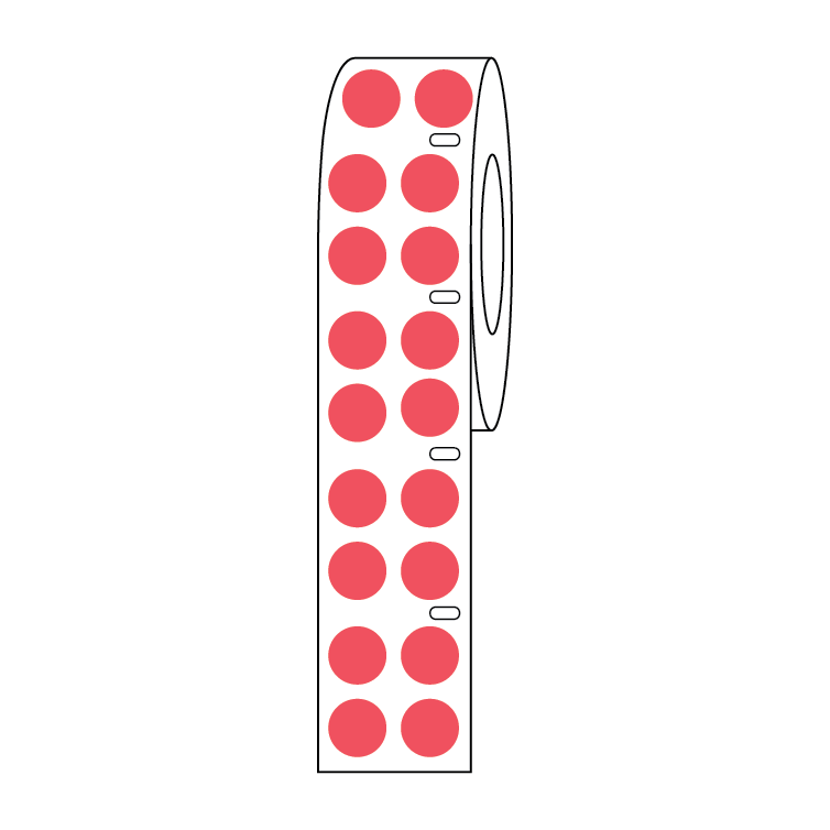 Globe Scientific LTC-95R Label Roll Cryo Direct Thermal 9.5mm Dots for 1.5mL Tubes Red