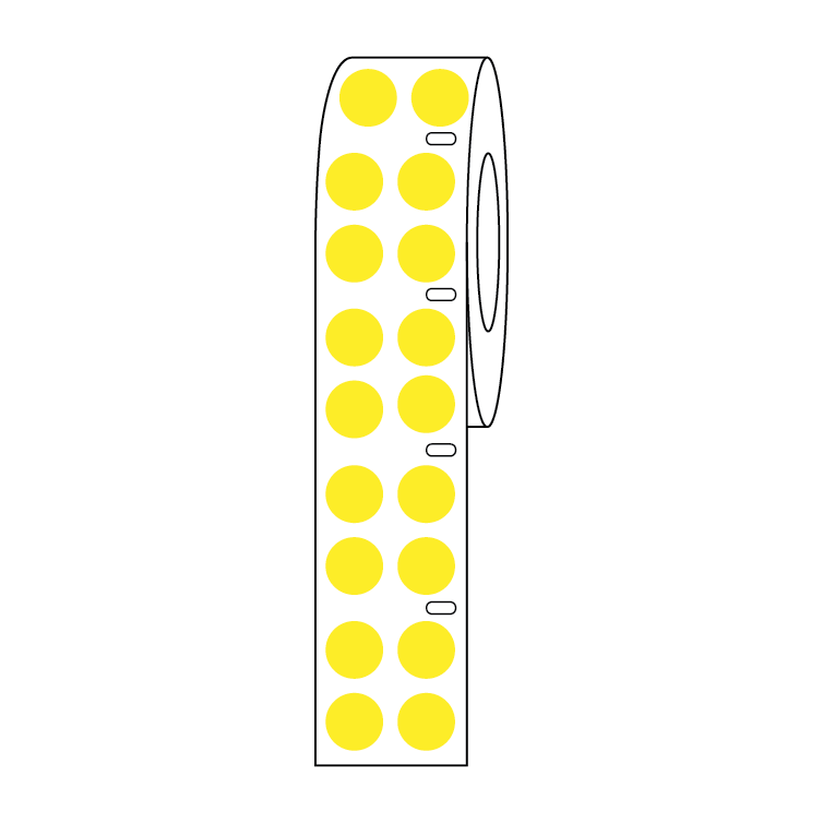 Globe Scientific LTC-95Y Label Roll Cryo Direct Thermal 9.5mm Dots for 1.5mL Tubes Yellow
