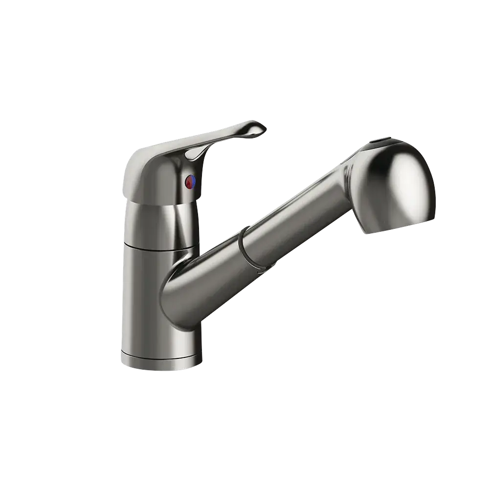 Matco-Norca LV-150SS Leverage Single Handle Pull Out Kitchen Faucet, Stainless Steel