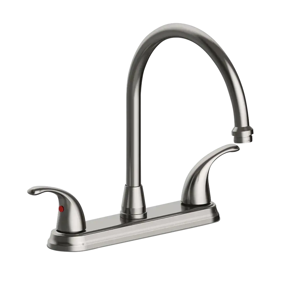 Matco-Norca LV-250SS Leverage Two Handle Kitchen Faucet, Stainless Steel