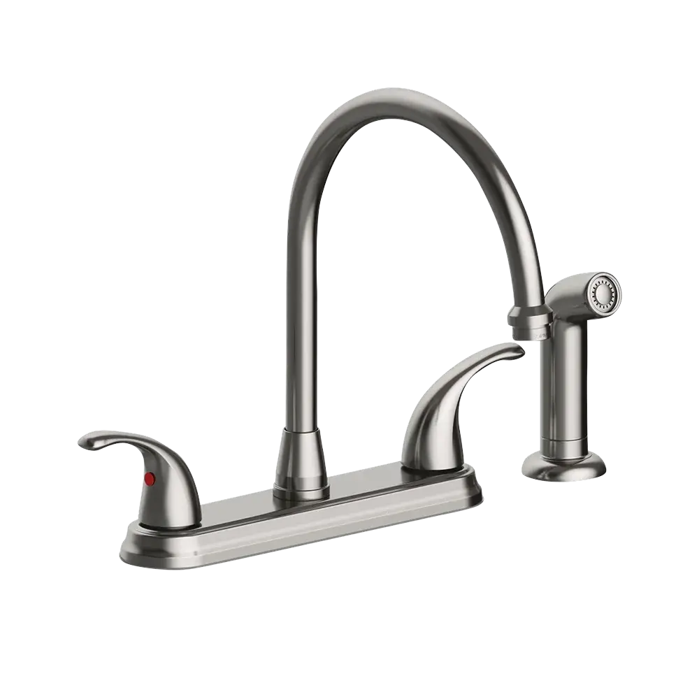 Matco-Norca LV-260SS Leverage Two Handle Kitchen Faucet, Stainless Steel