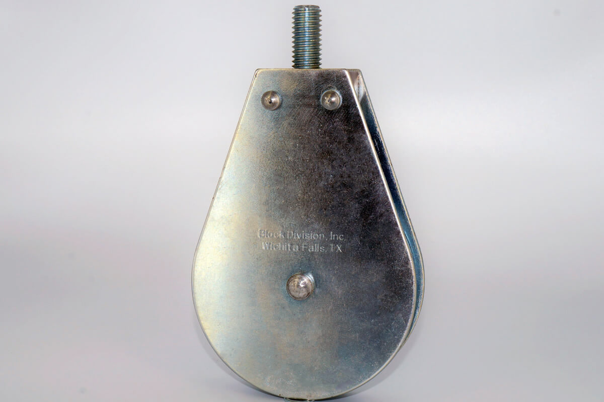 Block Division 03048-BLT Bolt Down Pulley Block, 1/4″ Cable Wire Rope, 800 lbs