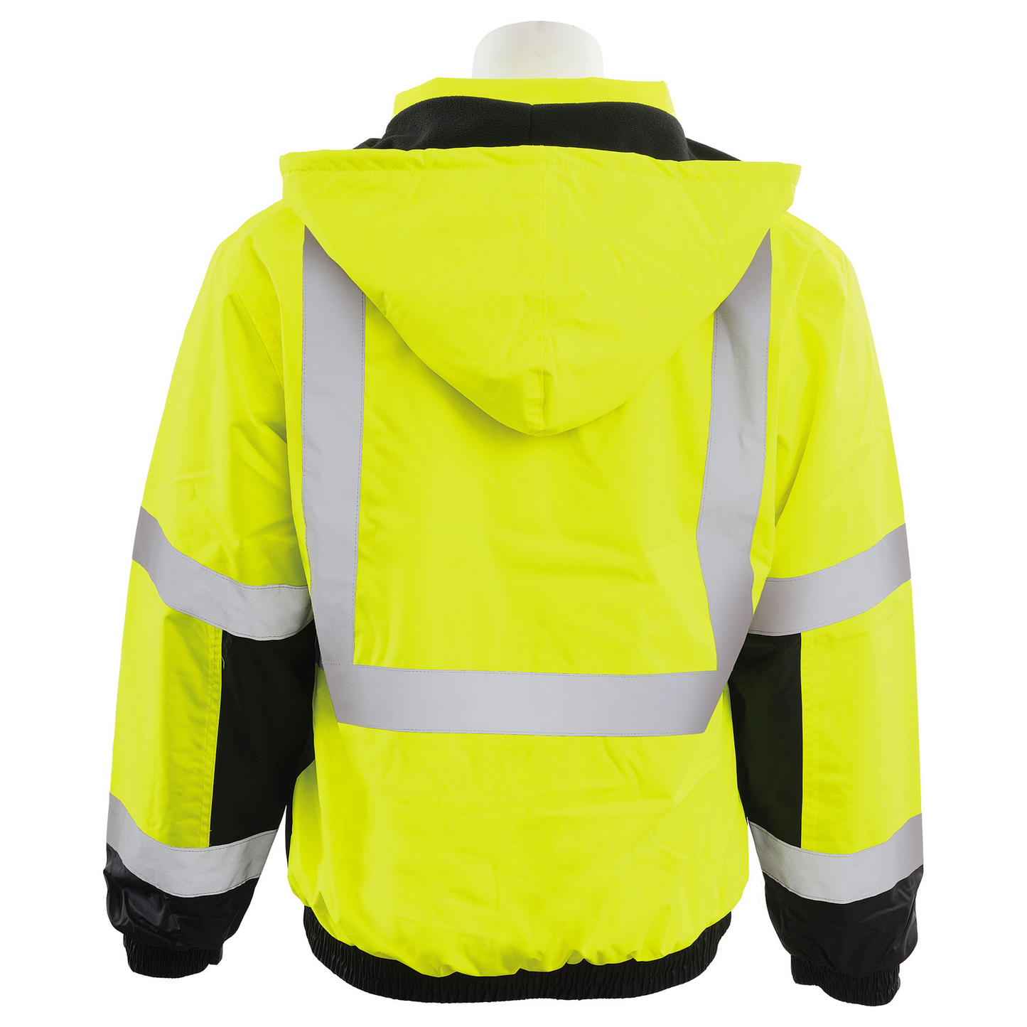 Delta Plus WEL61593LBXL W106 Type R, Class 3 Bomber Jacket with Black Bottom, Fleece Lined, Hi Viz Lime, XL