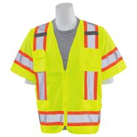 Delta Plus WEL65045HL4X S680 CL 3 Surveyor Vest, 4X, Hi Viz Lime