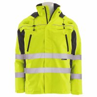 Delta Plus WEL62536LB5X W570R Type R, Class 3 Ripstop Jacket with Lime Removable Fleece Vest, Hi Viz Lime, 5X