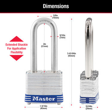 MASTER LOCK® 3DLH 4 Pin Tumbler Padlockkeyed Diffe (1 EA)