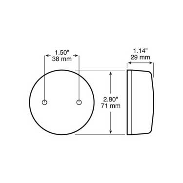 Peterson M102R Incandescent Marker/ Clearance, Pc-Rated, Round, 2.875″, Red, Bulk Pack