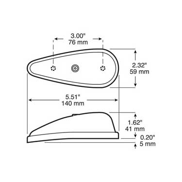 Peterson M118A Incandescent Cab Marker P2, 5.5″X2.125, Amber, Bulk Pack