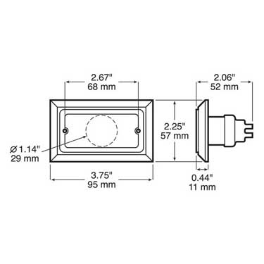 Peterson M126C Incandescent Interior, Rectangular, 3.75″X2.25″, White, Bulk Pack