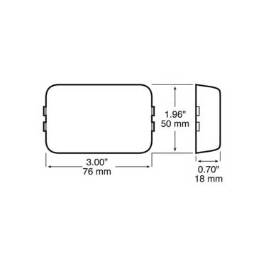 Peterson M129A Led Marker/ Clearance, P2, Rectangular, Reflex, 3″X1.96″, Amber, Bulk Pack
