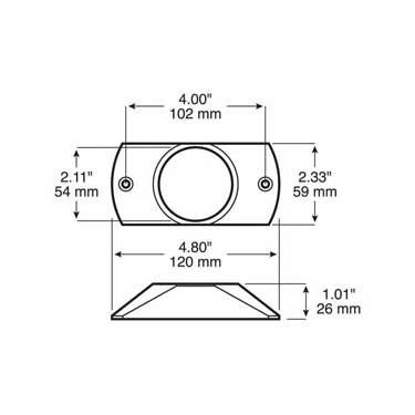 Peterson B146-09 Bracket, Surface-Mount For 2″ Lights, Gray, 4.8125″X1″, Bulk Pack