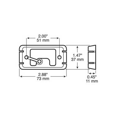 Peterson B150-12 Bracket, Surface-Mount Chrome, W/ Gasket, 2.88″X1.5″, Bulk Pack